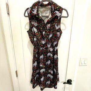 Sloth Print Dress WITH POCKETS!